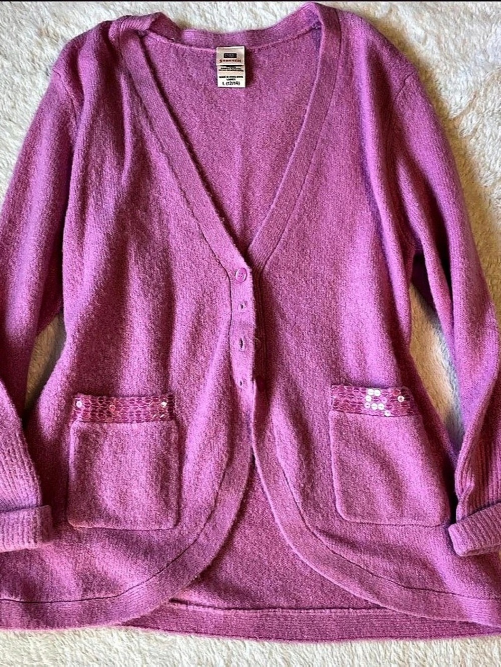 Faded Glory Women's Pink Cardigan Size Large
